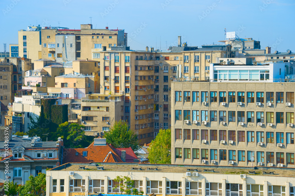  Skyline urban architecture Bucharest, Romania