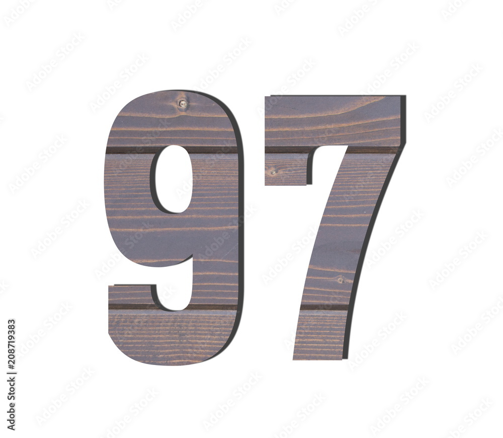 97 3d Number. Decorative brown wooden planks texture 97 3d Number. Decorative brown wooden planks texture