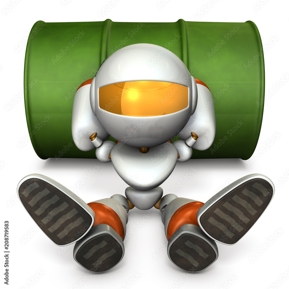 不機嫌に足を投げ出すロボット Stock イラスト Adobe Stock