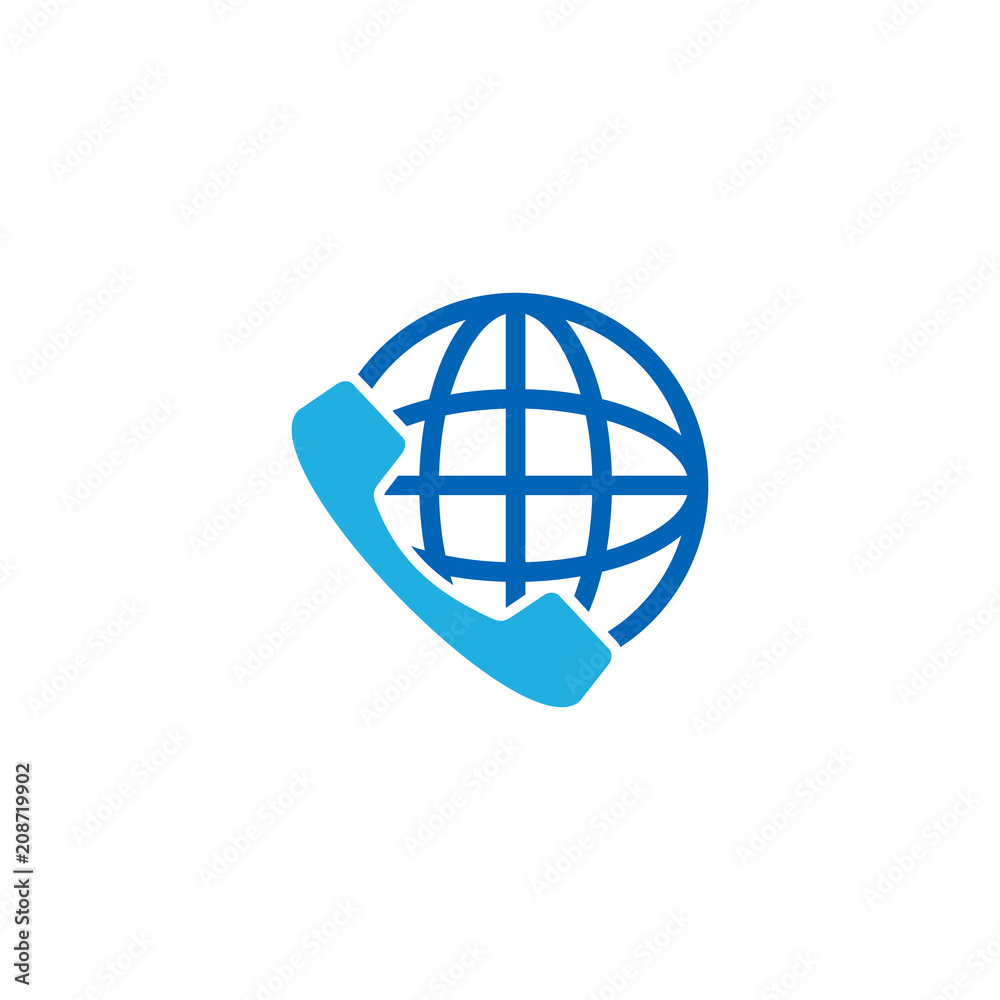 International Call Logo Icon Design International Call Logo Icon Design