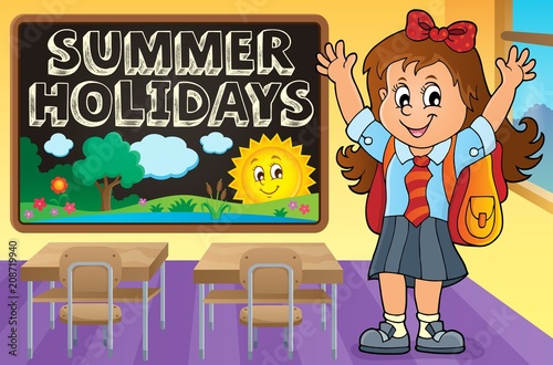 Happy pupil girl theme image 2