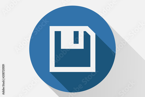 Icono azul de guardar.