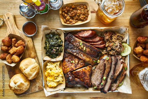 Obraz na płótnie texas style bbq meal with all the fixings
