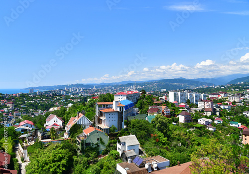 Foto Panorama of Sochi city in Russia
