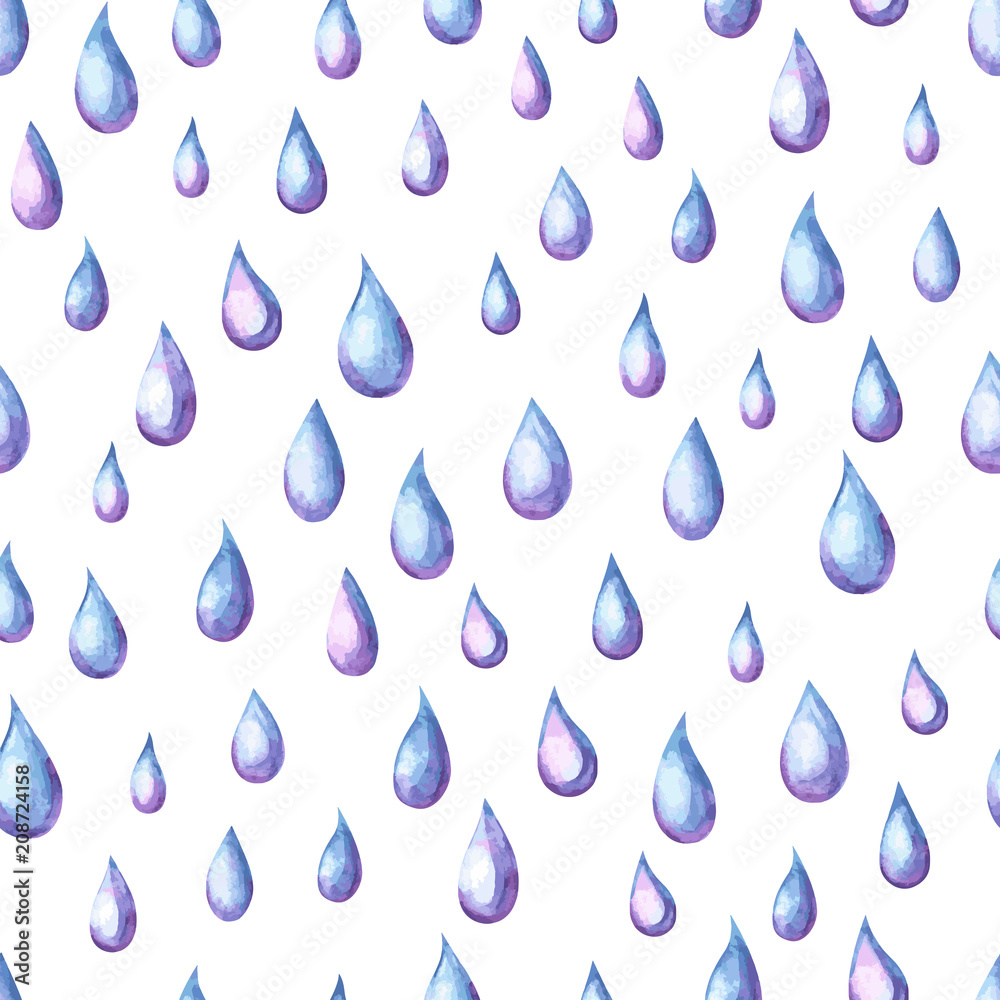 Aquarelle seamless pattern with raindrops. Aquarelle seamless pattern with raindrops.