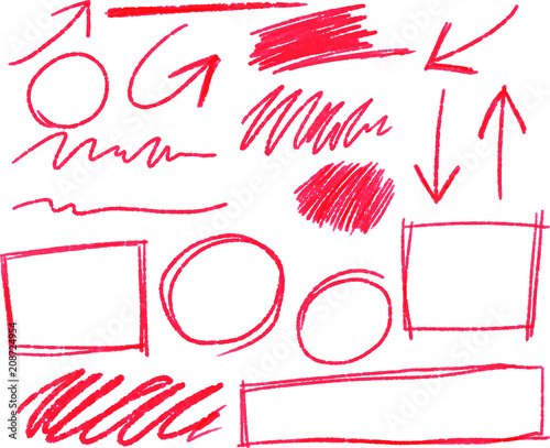 Red Pencil stroke set