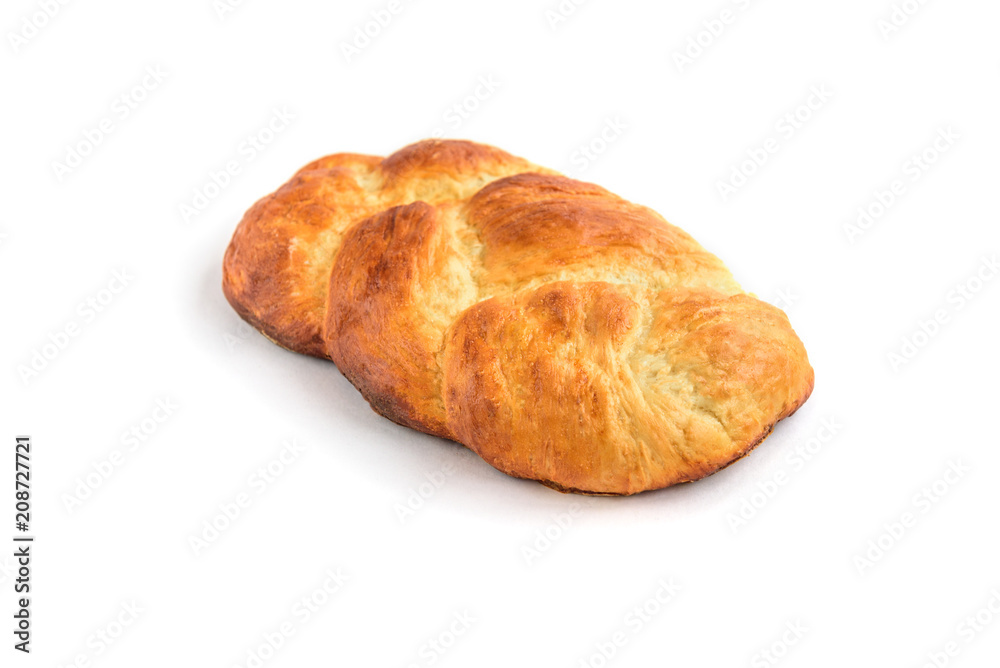Fresh loaf of sweet bread isolated on white background. Fresh loaf of sweet bread isolated on white background.