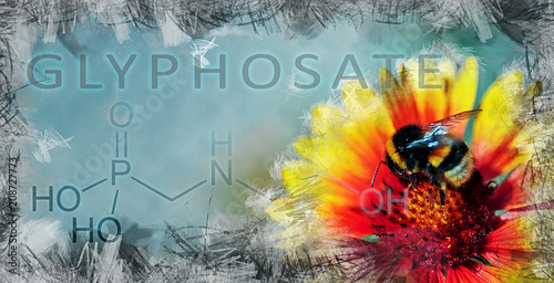 фотографія illustration showing the impact of glyphosate on biodiversity