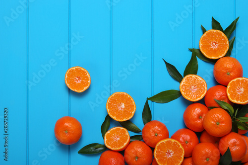 Orange on wooden background.