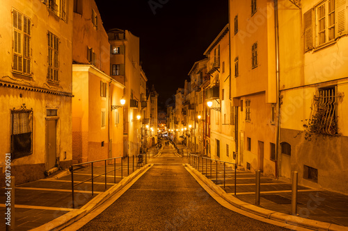 Fototapeta Naklejka Na Ścianę i Meble -  Old Town in Nice City at Night in France