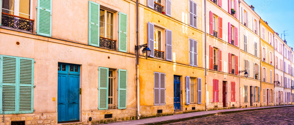 Colorful old building in Paris, France