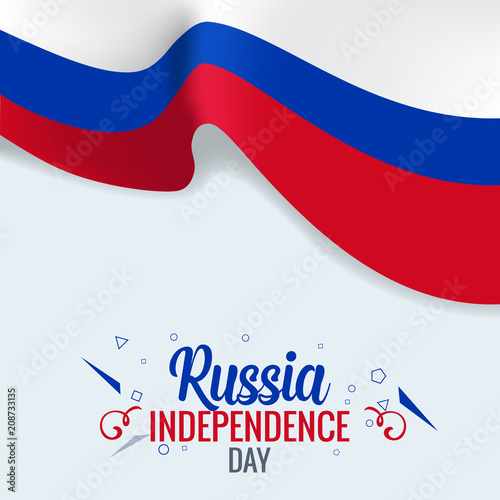 Russia indepedence day celebration banner or poster vector template design