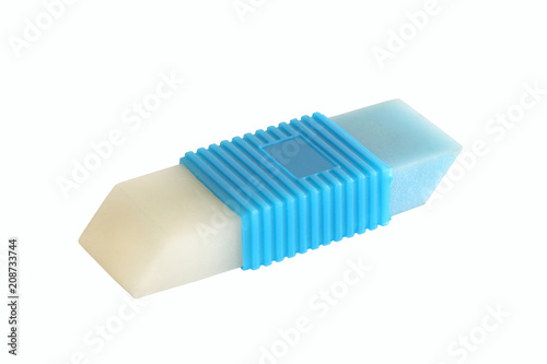 blu school rubber isolated with clipping path included photo