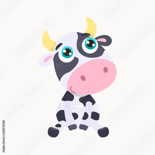Cute cow vector illustration.