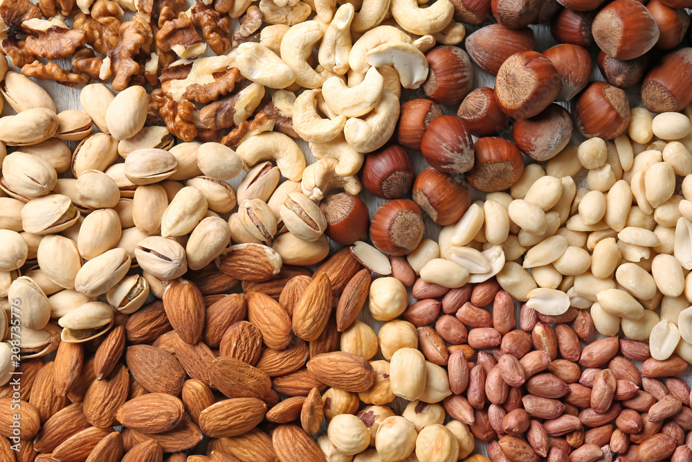 Many different nuts as background Many different nuts as background