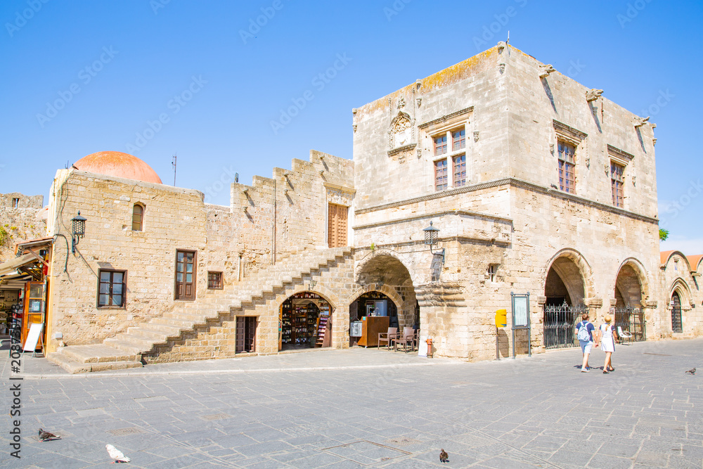 The medieval Castellania in Rhodes Town, former courthouse, Rhodes Island, Mediterranean Sea, Greece