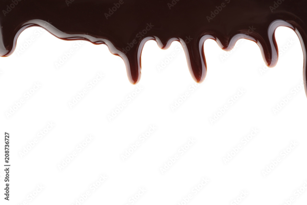 Delicious chocolate sauce on white background Delicious chocolate sauce on white background
