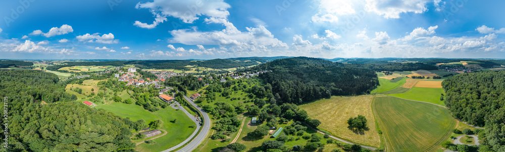 Luftbildpanorama Odenwald