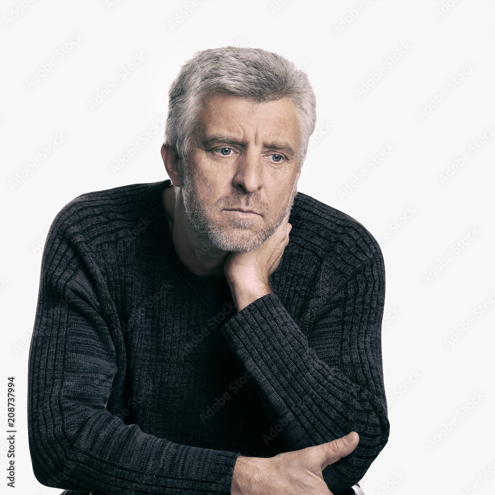 Obraz premium portrait old man lost thought