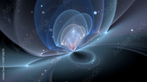 Blue glowing quantum illustration photo