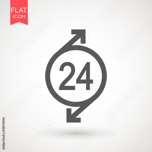twenty four hour icon. open 24 hours a day icons.