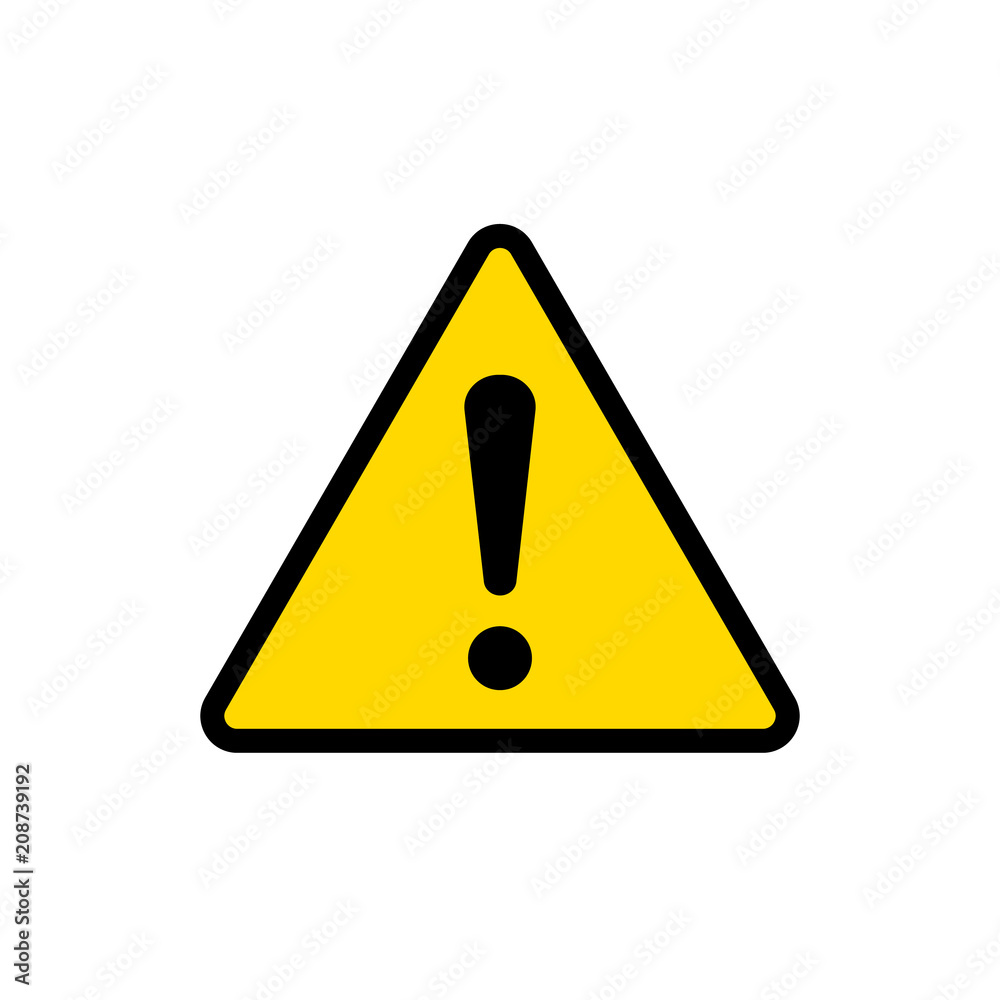 Hazard sign vector icon. Attention. Vector illustration Hazard sign vector icon. Attention. Vector illustration