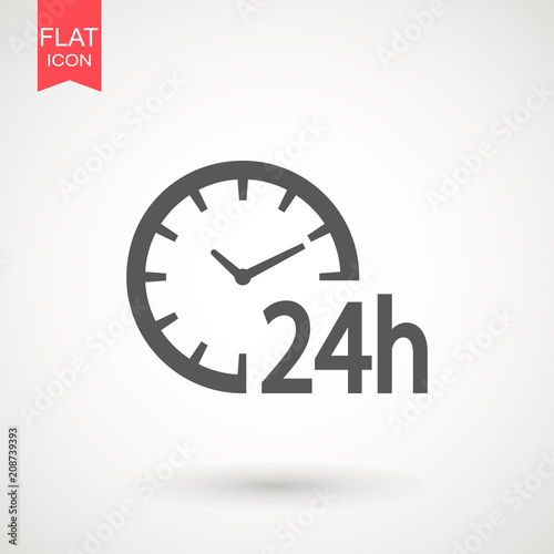 twenty four hour icon. open 24 hours a day icons.