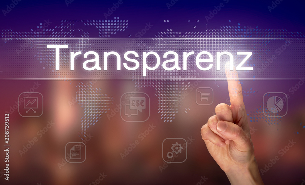 A businessman pressing a Transparency 