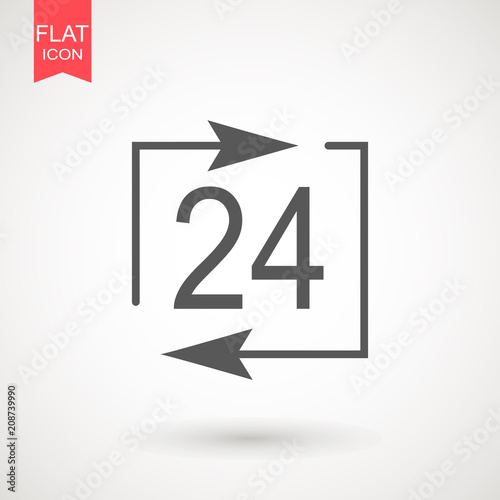 twenty four hour icon. open 24 hours a day icons.