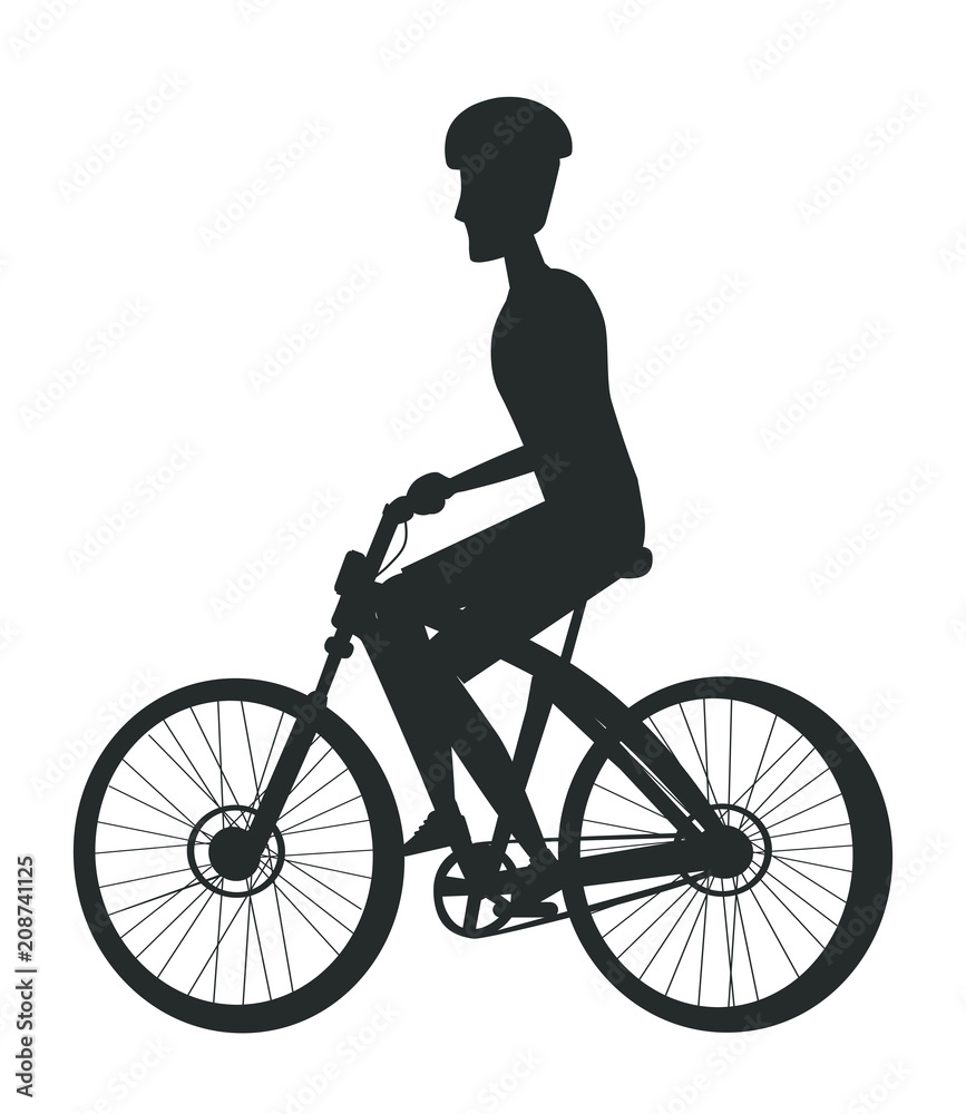 Person Riding Bike in Cap, Sport Biking Transport Person Riding Bike in Cap, Sport Biking Transport