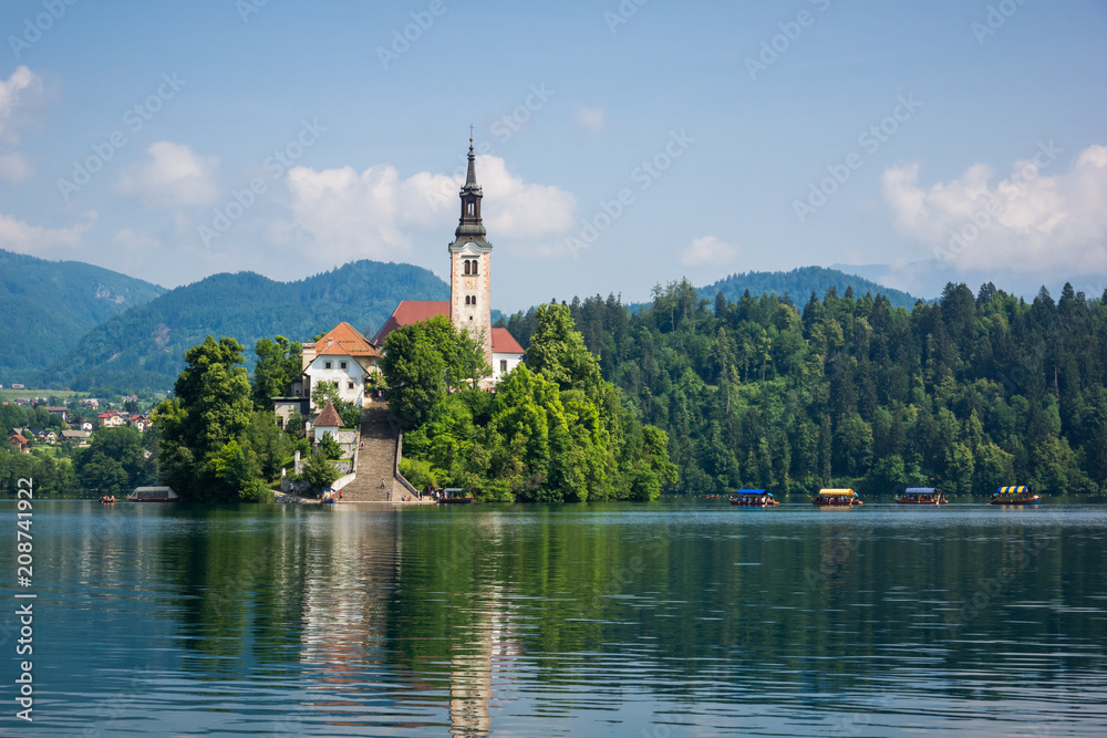 Church on the island on Lake Bled, Slovenia