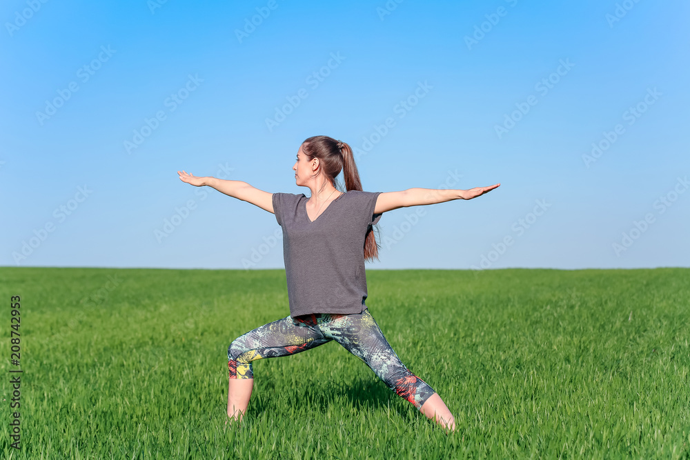 Young girl doing yoga outdoor Young girl doing yoga outdoor