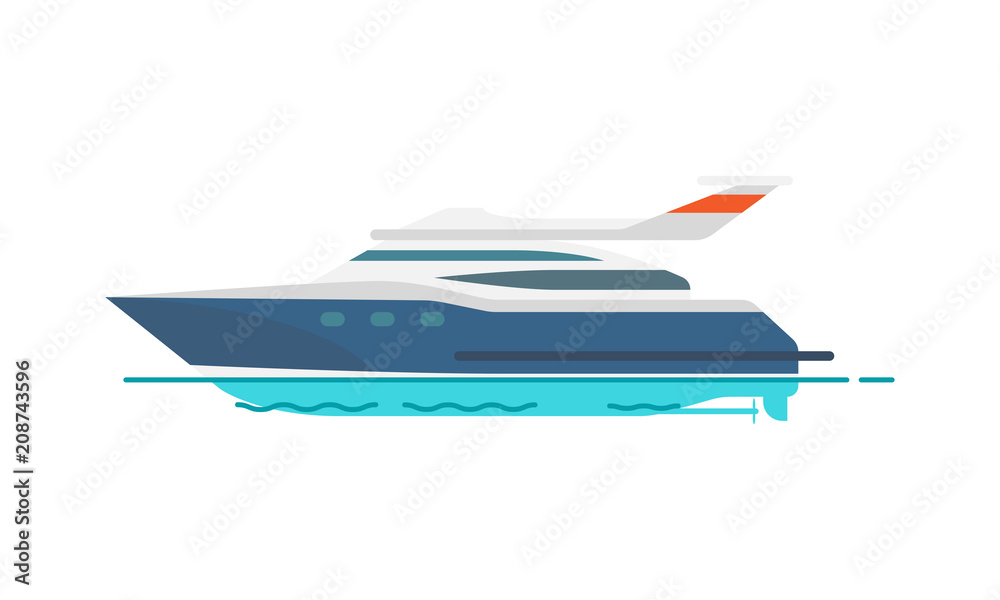 Cute Pattern of Speed Yacht Vector Illustration