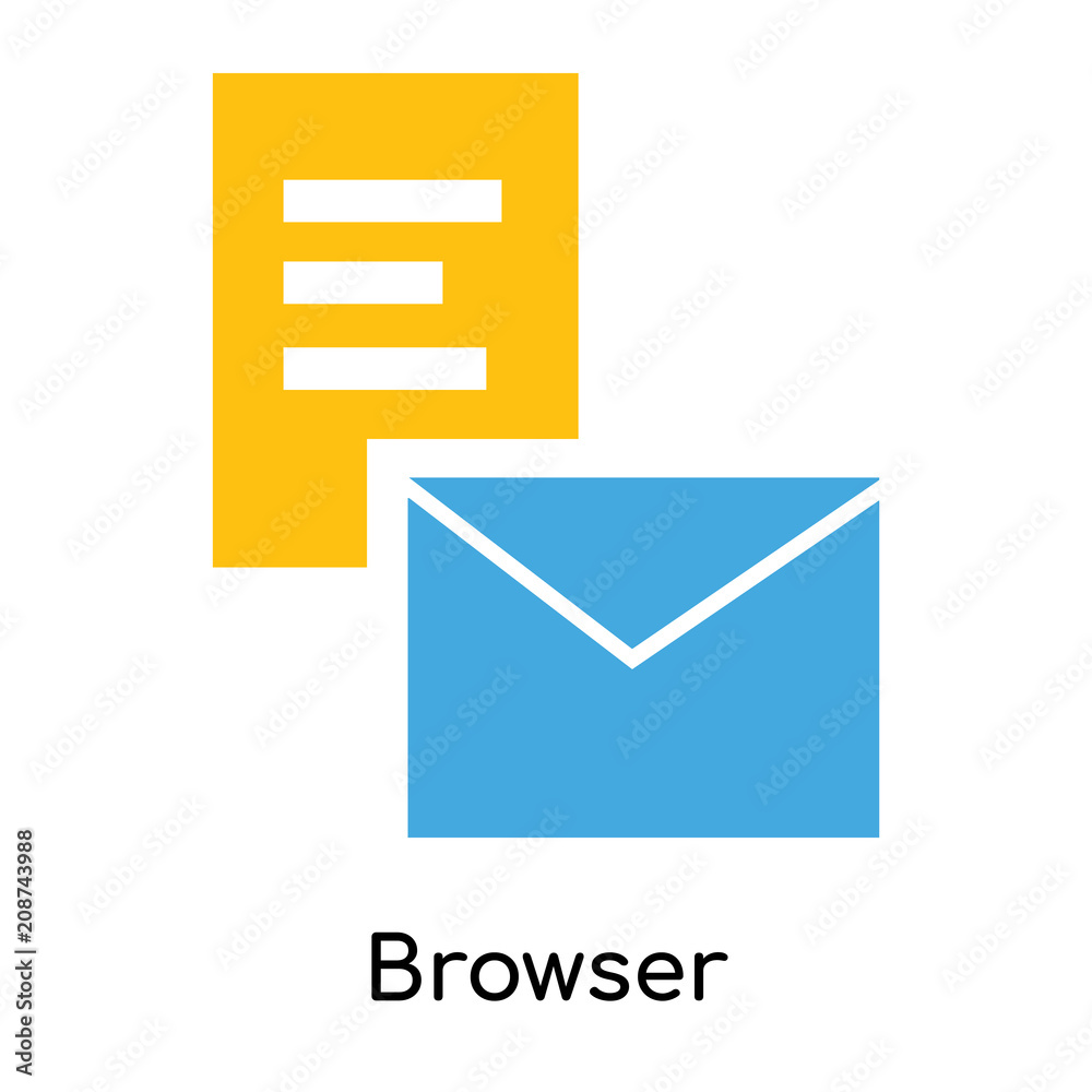 Browser icon vector sign and symbol isolated on white background, Browser logo concept Browser icon vector sign and symbol isolated on white background, Browser logo concept