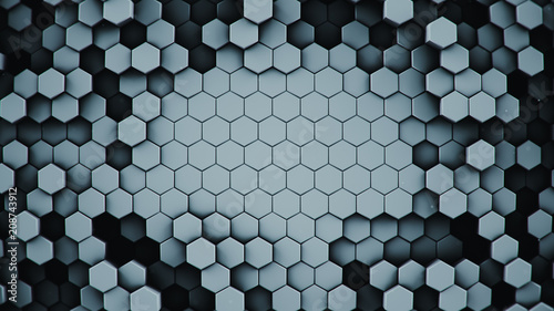 Dark hexagonal cells abstra...