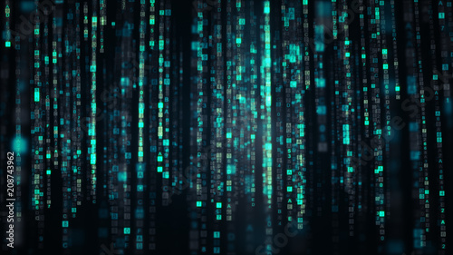 Columns of blue HEX digital...