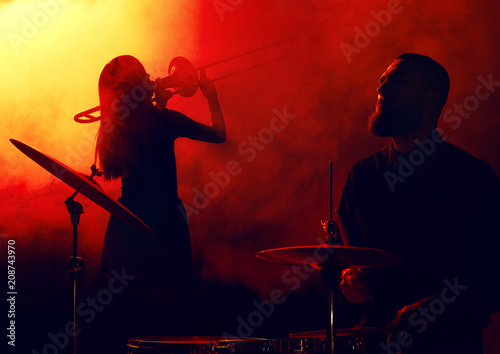 Photography Jazz band performs at the club