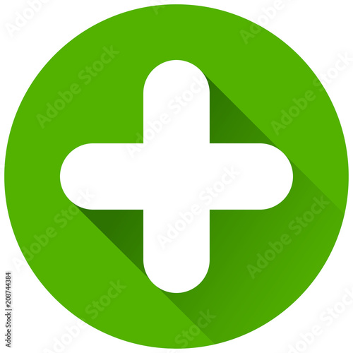 plus circle green icon concept