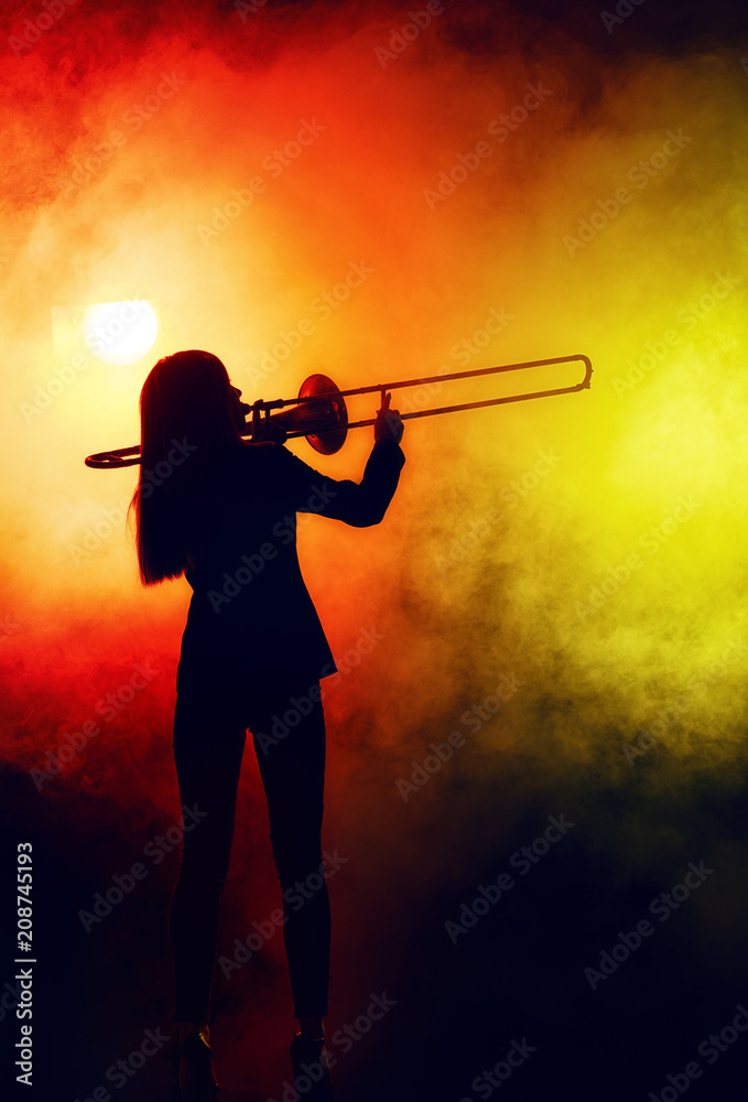 Fototapeta premium Jazz band performs at the club