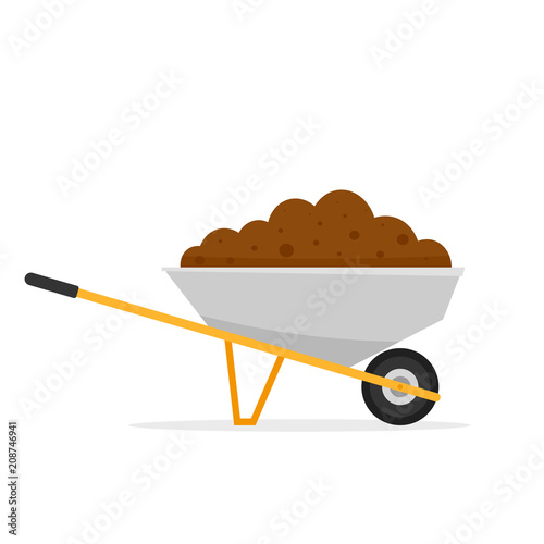 Wheelbarrow with dirt