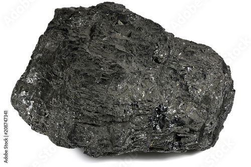 lignite (brown coal) from Bergheim/ Germany isolated on white background