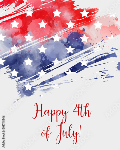 Happy 4th of July! Abstract USA flag background.