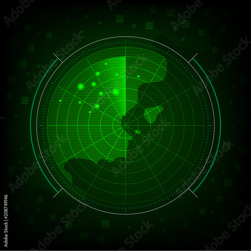 abstract green radar background