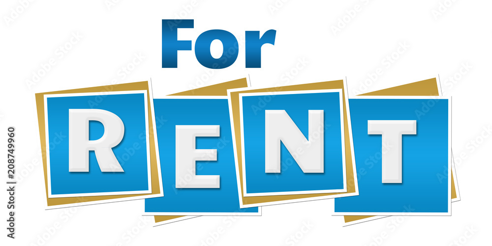 For Rent Blue Blocks Text For Rent Blue Blocks Text
