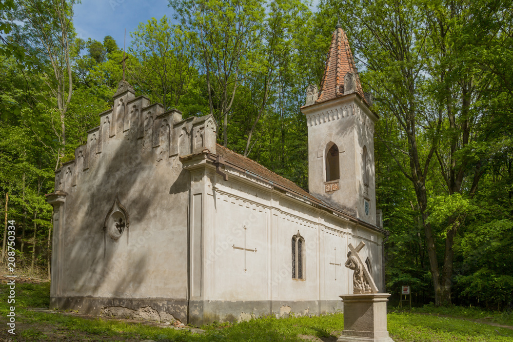Naklejka premium small church in forest