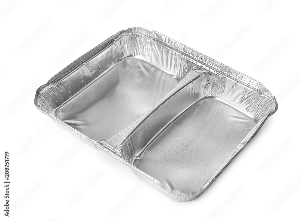 Empty container on white background. Food delivery service Empty container on white background. Food delivery service