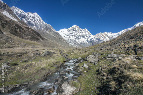 Himalaya Annapurna Berge Hiking Fluss