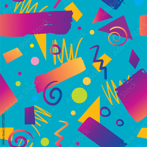 Color seamless pattern background 90s gradient style