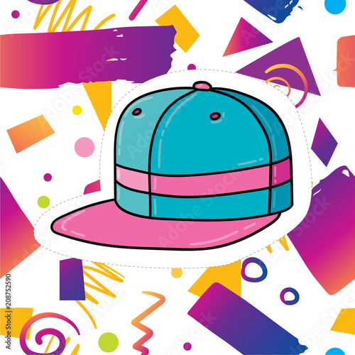 Trendy card design with hip-hop hat sticker