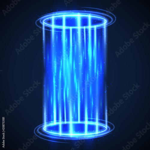 Futuristic virtual hologram teleport. Hud digital portal. Hightech vector background